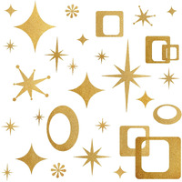 Star Wall Decals Retro Star Wall Decal Ovals And Squares Wall Decals Geometric Wall Stickers Vinyl Wall Decals Removable Peel And Stick Wall Decals For Bedroom Living Room Office Decor