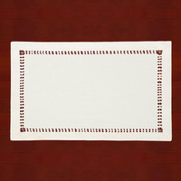 Grelucgo Handcrafted Solid Color Dining Table Placemats, Double-Hemstitched (Cream, 12 X 18 Placemats (Set Of 4))