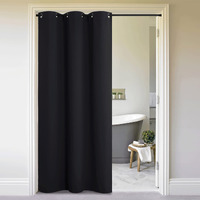 Nicetown Halloween Door Curtain For Doorway Privacy, Curtains 84\" Length, Room Divider Curtain Cover, Blackout Temporary Insulated Closet Drape For Bedroom Closet (1 Panel, 7Ft Tall X 5Ft Wide, Black)