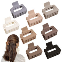 Women\'s Hair Accessories - Matte Square And Rectangle Medium & Small Claw Clips For Thick, Thin Or Long Hair, Strong Hold, Non-Slip Styling