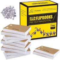 Primbeeks 12 Pack Premium Blank Flip Books Paper With Holes, 720 Sheets (1440 Pages) No Bleed Flipbooks - Works With Flipbook Kit Light Pads, 45 X 25 Flip Book Paper For Drawing, Sketching