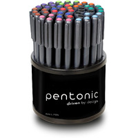 Linc Pentonic Multicolor Premium Ball Point Pen 1.0 Mm, 50-Count + Pen Organizer For Desk | Medium Point Featherlite Feel, Easy Flow Ink Technology, Sleek Matte Finish (50 Count, Multicolor)