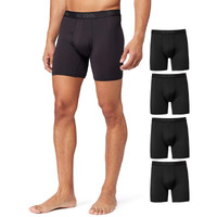 32 Degrees Cool Mens 4-Pack Active Mesh Quick Dry Performance Boxer Brief, 4 Black, Medium