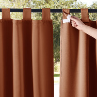 Nicetown 2 Panels Porch Curtainss Outdoor Waterproof For Patio, Self-Stick Tab Top Blackout Indoor Outdoor Dividers Vertical Blinds Keep Privacy For Pergola/Patio, Mecca Red, W52 By L84 Inches