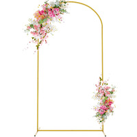 Wokceer 6.6 Ft Wedding Arch Backdrop Stand Gold Metal Chiara Backdrop Stand For Wedding Ceremony Birthday Party Bridal Baby Shower Photo Booth Garden Floral Balloon Arch Decoration