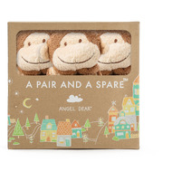 Angel Dear Pair And A Spare 3 Piece Blanket Set, Brown Monkey