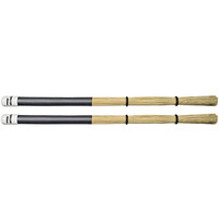 Promark Broomsticks - Hybrid Of Drum Brushes And Promark Rods - Adjustable O-Rings For Control Of Bristle Spread - Handmade From Real Broomcorn - Medium - 1 Pair