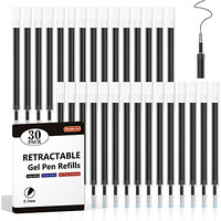 Retractable Gel Pen Refills, Shuttle Art 30 Pack Black Rollerball Gel Ink Pens Refills, Bulk Set, 0.7Mm Fine Point For Writing Journaling Taking Notes School Office Home