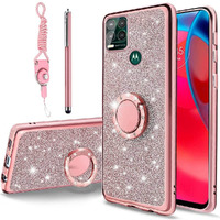B-Wishy For Moto G Stylus 5G Phone Case With Stylus Pen, Luxury Glitter Sparkles Cute Silicone Tpu Case For Women Girls With Kickstand, Bling Rhinestone Slim Case For Motorola G Stylus 5G,Pink