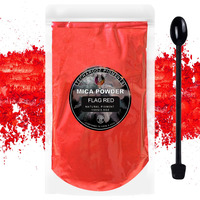 Flag Red Mica Powder For Epoxy Resin 100G / 3.5Oz. Sealed Bag - Techarooz 2 Tone Resin Dye Color Pigment Powder For Lip Gloss, Nails, Colorant For Slime Bath Bombs Soap Making & Polymer Clay