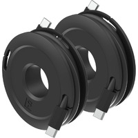 Fuse Side Winder Mini And Max Headphone, Earbud And Charging Cable Winder And Organizer Perfect For Wrapping Earbuds And Cords For Travel And Organization (Max (2-Pack), Black)