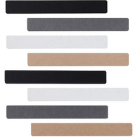 Afumazi 8Pcs Felt Board Tile Bulletin Board Bar Strip For Wall, Self-Adhesive Memo Pin Board With 24Pushpins, Corkboard Strip For Office Home Classroom(Color)