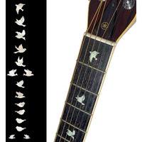 Inlay Sticker Fret Markers For Guitars & Bass - Doves - White Pearl