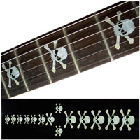 Inlay Sticker Fretboard Position Marker For Guitars And Bass Skulls White Pearl