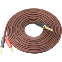 1/4 Ts To Banana Plug,6.35Mm Ts Phono To Banana Plug Speaker Audio Cable,Gold-Plated 1/4 Ts Male To Dual Banana Plugs Ofc Hifi Speaker Wire For Dj Application, Mixer, Headphone Jack-16.5Ft (5M)