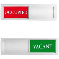 Privacy Sign, Premium Vacant Occupied Sign For Home Office Restroom Conference Hotles Hospital, Slider Door Indicator Tells Whether Room Vacant Or Occupied, 7'' X 2'' - Silver