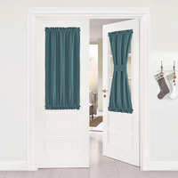 Nicetown Door Blackout Curtain - Room Darkening Thermal Insulated Small Half Door Window Treatment Curtain Panel For Front Door/Kitchen, 25W By 40L Inches, Sea Teal, 1 Panel