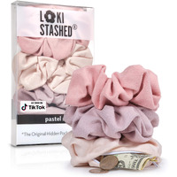 Lokistashed 3-Pack Suede Hair Tie Scrunchies For Vsco Girls  Women, The Original Hidden Pocket Scrunchie With Zipper Pocket Storage, Accessories, Small Items, Keys, Money (Pastel)