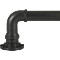 Decopolitan Industrial Wrap Around Telescoping Curtain Rod Set, 72-144, Black