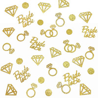 Bridal Shower Decorations 300Pcs Table Glitter Confetti For Engagement Party Decor Bride To Be,Diamond,Ring And Circle Gold Paper Confetti For Wedding Bachelorette Party Favors (Gold)