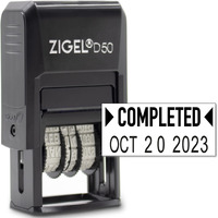 Zigel D50 Date Stamp With Completed - Self Inking Date Stamp - Black