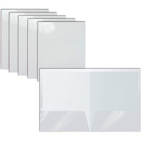 2 Pocket Glossy Laminated White Paper Folders, Letter Size, 25 Pack, White Paper Portfolios By Better Office Products, Box Of 25 White Folders