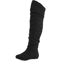 Nature Breeze Womens Stretchy Thigh High Boot,Black,11