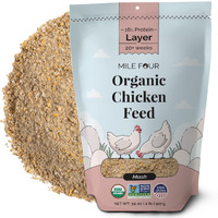 Mile Four  Layer Organic Chicken Feed  100 Us Grown Grains, Certified Organic, Certified Non-Gmo, Corn-Free, Soy-Free, Non-Medicated Chicken Food  16 Protein  Mash  2 Lbs