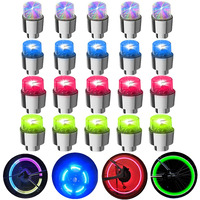 Ficbox 20 Pcs Led Wheel Lights Flash Light Tire Valve Cap Lamp For Car Trucks Motorcycle Bike (20Pcs Mixed)