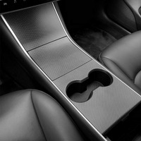 Bmzx Tesla Model 3 Model Y Center Console Wrap Abs Console Cover Interior Decoration Wrap Kit Fit Tesla Model 3 Model Y2017-2020(Carbon Fiber Pattern)