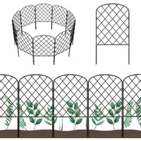 Ousheng 10 Pack Decorative Garden Fence, Total 10Ft(L) X 24In(H) No Dig Animal Barrier Border, Rustproof Metal Wire Section Edging Defence Fencing Panel For Outdoor Patio Garden Yard, Arched