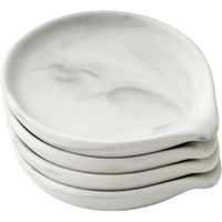 Spoon Rest,Ceramic Spoon Rest For Kitchen Counter Dishwasher Safe Marble Decor Spoon Holder For Kitchen,35 Inches