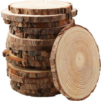 Fswcck 17 Pcs Unfinished Wood Slices For Centerpieces 5.1-5.5 Inch,Round Wooden Discs With Tree Bark,Wood Cookies Circles For Crafts Christmas Ornaments,Wood Slice For Rustic Wedding Decoration