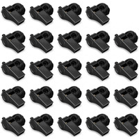 Hipat 24 Pack Black Whistle With Lanyard, Durable Thickened Plastic Whistle, Loud Crisp Sound Whistles Bluk For Coach, Referee, Sports, Official, Emergency