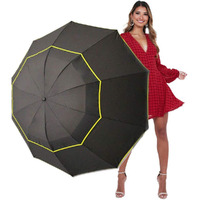 Kalolary 62 Inch Extra Oversize Large Compact Golf Umbrella,Double Canopy Vented Windproof Waterproof Stick Umbrellas For Women  Men