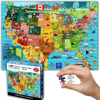 Think2Master Colorful United States Map 1000 Pieces Jigsaw Puzzle For Kids 12+, Teens, Adults & Families. Great Educational Gift For Interest In The Usa Map. Size: 26.8 X 18.9