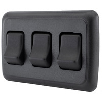 American Technology Components Triple Spst On-Off Switch With Bezel, 12-Volt, For Rv, Trailer, Camper (Black)