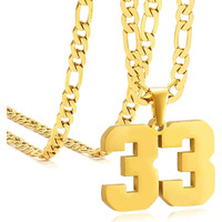 Mimitlty Personalized Jersey Number Necklaces For Mens,Athletes Stainless Steel Sport Number Pendant Chain For Boys Baseball/Basketball/Football Team Inspiration Jewelry With Gifts