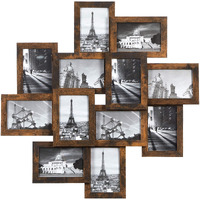 Songmics 4X6 Collage Picture Frames, 12-Pack Picture Frames Collage For Wall Decor, Rustic Photo Collage Frame, Multi Picture Frame Set With Glass Front, Assembly Required