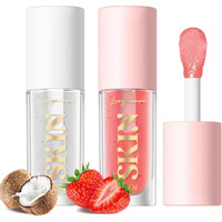 Langmanni Lip Oil,No-Sticky Gloss Lip Balm Lip Care,Fruit Flavoured Lip Oil For Dry Lip\'s Moisturizing Hydrating And Nourishing (Strawberry+Coco)