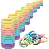 Antye Hair Ties, 100Pcs Any Fit No Damage Hair Cutton Seamless Hair Elastic Pony Tail Holders For Thick Or Thin Hair No Snag, Dent, Or Breakage, Mult-Light Color