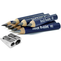 Kids Pencils For Toddlers, Beginners, Preschool And Kindergarten Ages 2-6 Years With Jumbo Triangle Shape, #2 Graphite, Fat Pencils With Easy Grip And Large Core (8 Pack + Sharpener, Navy Blue)