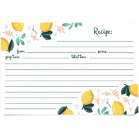 Jot &Amp; Mark Recipe Cards | Lemon Zest Print Double Sided 4-X-6-Inch Set Of 50