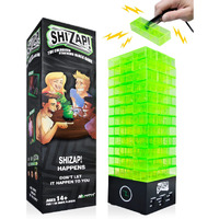 Shizap! The Energized Stacking Block Game - Electric Shocking Light Up Tumble Tower - Family-Friendly Party Games For Teens And Adults