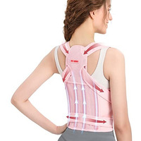 Back Brace And Posture Corrector For Women And Men, Back Straightener Posture Corrector, Scoliosis And Hunchback Correction, Back Pain, Spine Corrector, Support, Adjustable Posture Trainer, Pink, Medium (Waist 34-41 Inch)