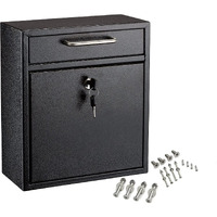 Adiroffice Steel Drop Box Wall-Mounted Mailbox - Hanging Secured Postbox - Durable Spacious Key - Perfect For After Hours Deposits Payments Key And Letter Drop Boxes With Lock For Outdoors
