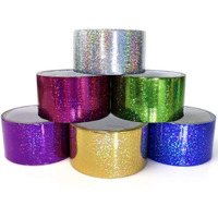 Giftexpress 6 Holographic Heavy-Duty Assorted Colored Duct Tapes, Sparkle Glitter Tapes Multi Purposes Bright Colors For Diy, Art Craft, 2" Roll By 5 Yds