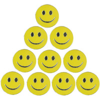 Pinmei Lot Of 10 Golf Ball Markers Assorted Patterns - Soft Enamel Technique (Smiling Face)