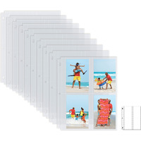 Photo Album Refill Sheets, 35 X 5 Inch, Heavyweight, Diamond Clear 3 Ring Photo Binder Page Refills, By Better Office Products, 800 Total Photos, Each 4-Pocket Sheet Holds Up To 8 Photos (100 Pack)