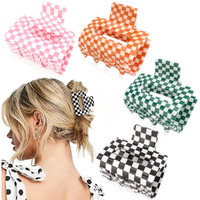 Ahoney 4 Pack Checkered Hair Clip Hair Claw Clips For Thin Hair 2\" Hair Clips Y2K Hair Accessories Small Hair Clips For Thick Hair Cute Hair Clips For Women Girls
